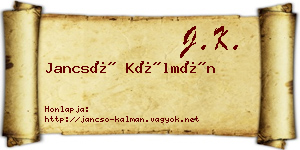 Jancsó Kálmán névjegykártya