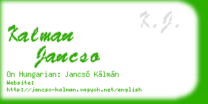 kalman jancso business card